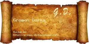 Gromen Dorka névjegykártya
